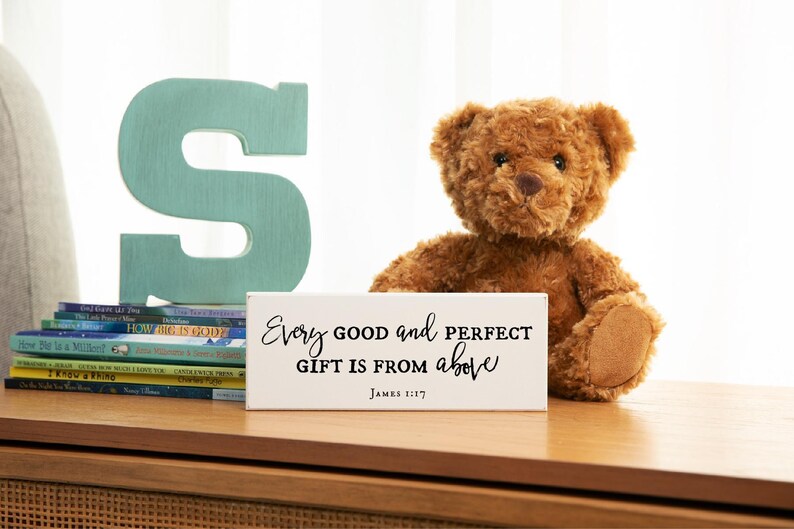 James 1:17 Sign — Bible Verse Nursery Decor | Encouraging Scripture Art image 7