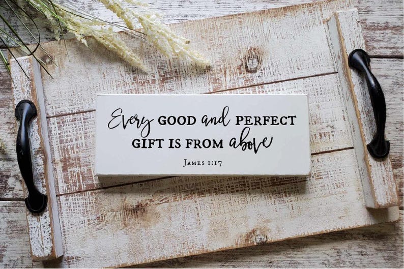 James 1:17 Sign | Bible Verse Nursery Art | Scripture Decor image 1