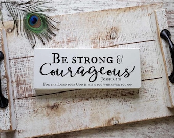 Joshua 1:9 — Be Strong and Courageous | Kids’ Faith Sign | Nursery Decor