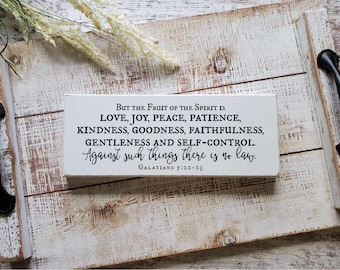 Galatians 5:22–23 — The Fruit of the Spirit | Christian Bible Verse Sign
