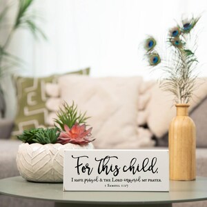 1 Samuel 1:27 Sign — For This Child | Christian Baby Gift, Nursery Scripture Art image 7