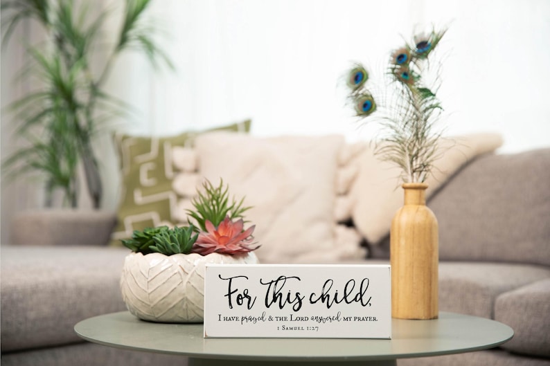 1 Samuel 1:27 Sign — For This Child | Christian Baby Gift, Nursery Scripture Art image 7