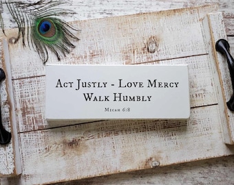 Micah 6:8 — Walk Humbly with God | Faith Sign for Home | Encouraging Bible Verse Decor