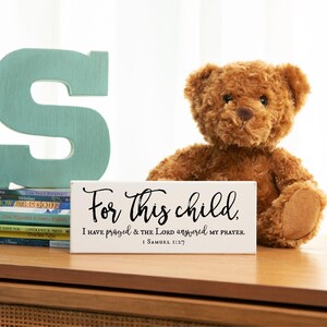 1 Samuel 1:27 Sign — For This Child | Christian Baby Gift, Nursery Scripture Art image 6