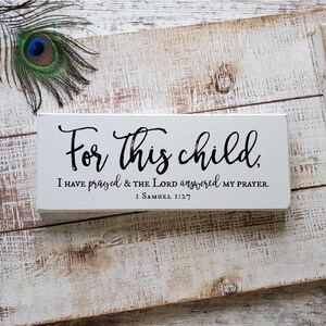 1 Samuel 1:27 Sign — For This Child | Christian Baby Gift, Nursery Scripture Art image 9
