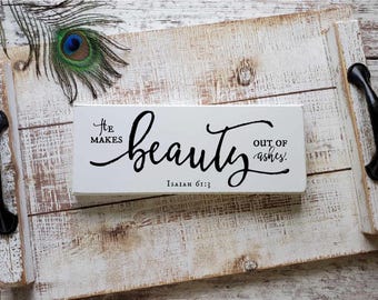 Isaiah 61:3 Sign — “Beauty from Ashes” | Christian Scripture Sign