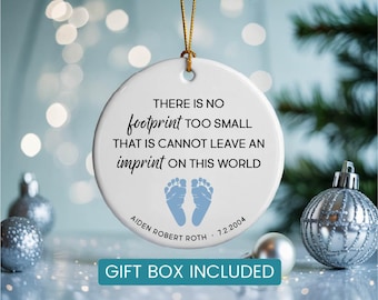 Baby Loss Memorial Ornament - "There is No Footprint Too Small," Bereavement Keepsake