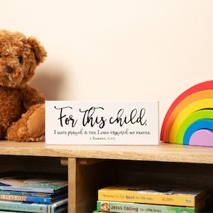 1 Samuel 1:27 Sign — For This Child | Christian Baby Gift, Nursery Scripture Art image 8