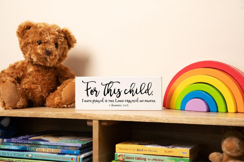 1 Samuel 1:27 Sign — For This Child | Christian Baby Gift, Nursery Scripture Art image 8