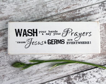 Jesus and germs sign | Etsy