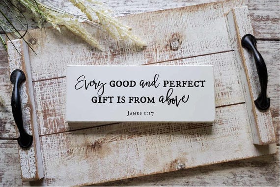James 1:17 Sign — Bible Verse Nursery Decor | Encouraging Scripture Art