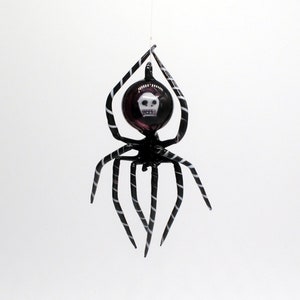 Medium Black Spider with Skull Abdomen