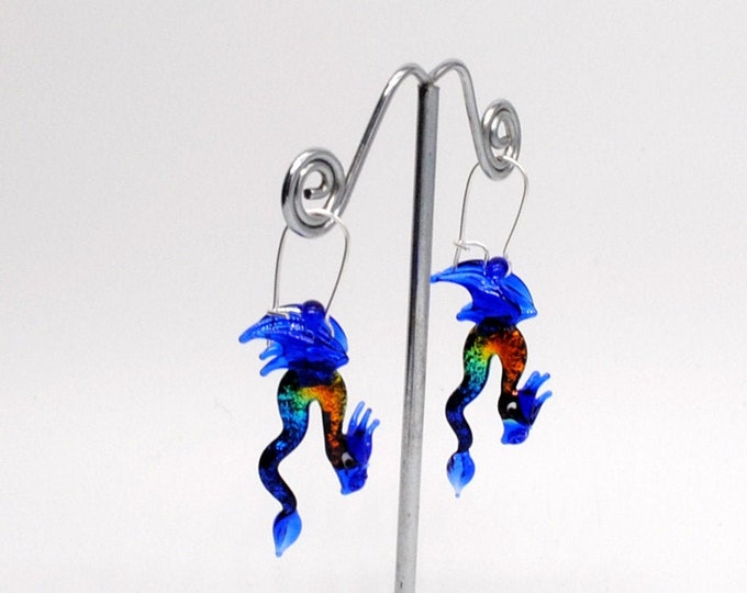 Glass Dragon Earrings with Dichroic glass