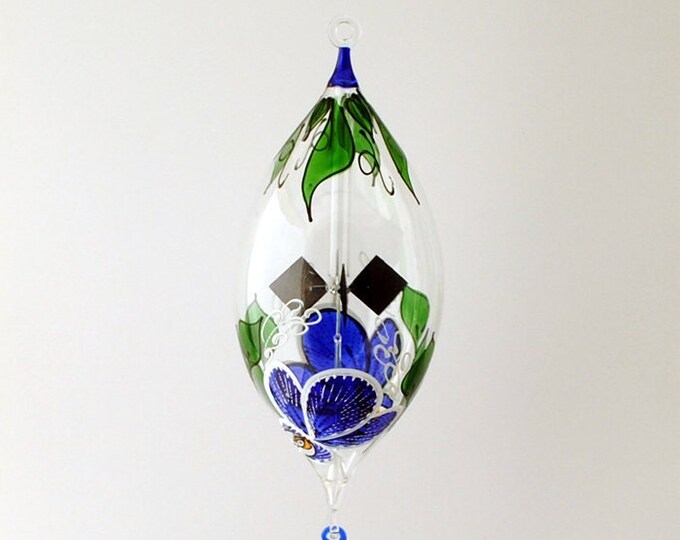 1007 Hanging Olive shaped Radiometer with Flowers