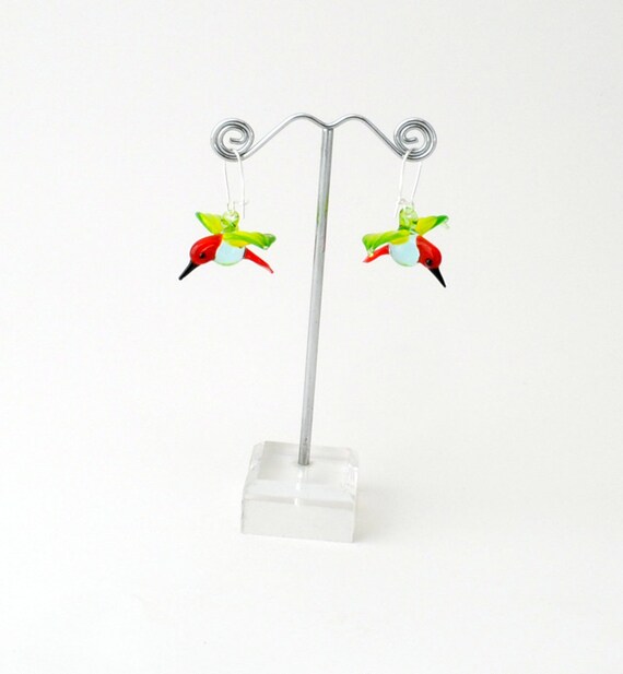 Glass Hummingbird Earrings