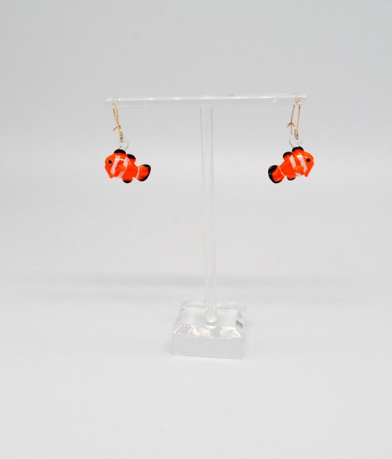 One pair of Miniature Glass Clownfish Earrings