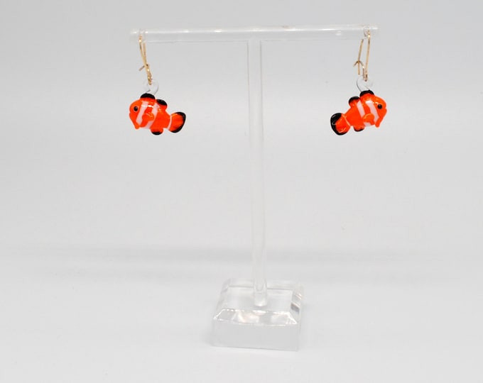 One pair of Miniature Glass Clownfish Earrings