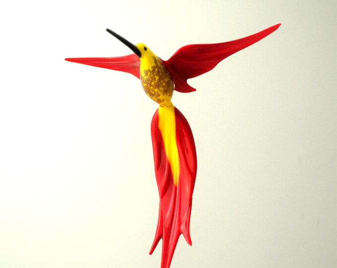 36-224 Aventurine Hummingbird Yellow Red