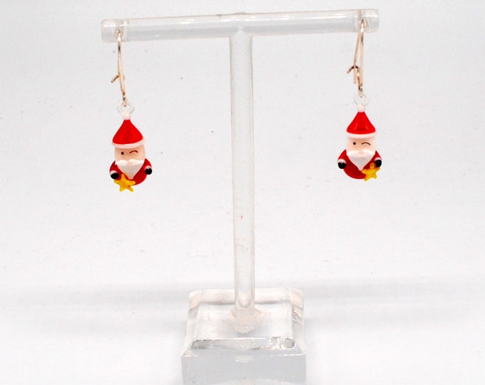 Santa with Star Earrings