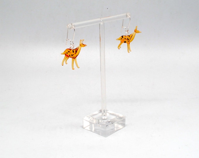One pair of Miniature Glass Giraffe Earrings