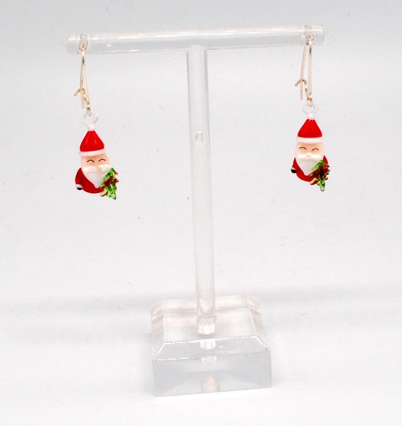 Santa with Tree Earrings