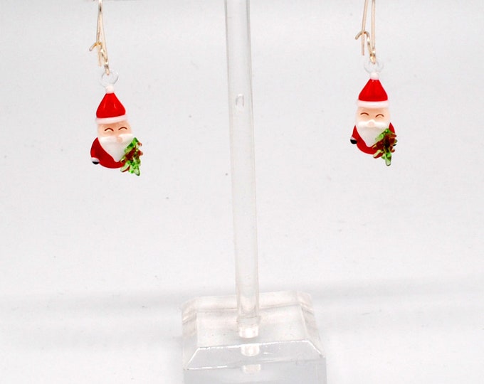 Santa with Tree Earrings