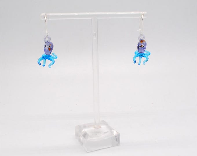 Miniature Octopus Earrings - Purple