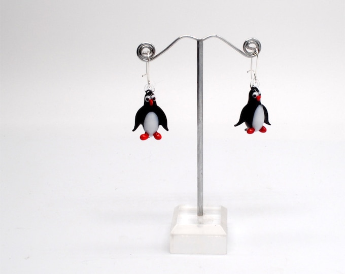 Glass Penguin Earrings