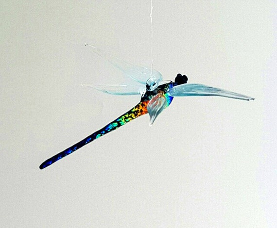 e36-143 Dichroic Dragonfly Ornament