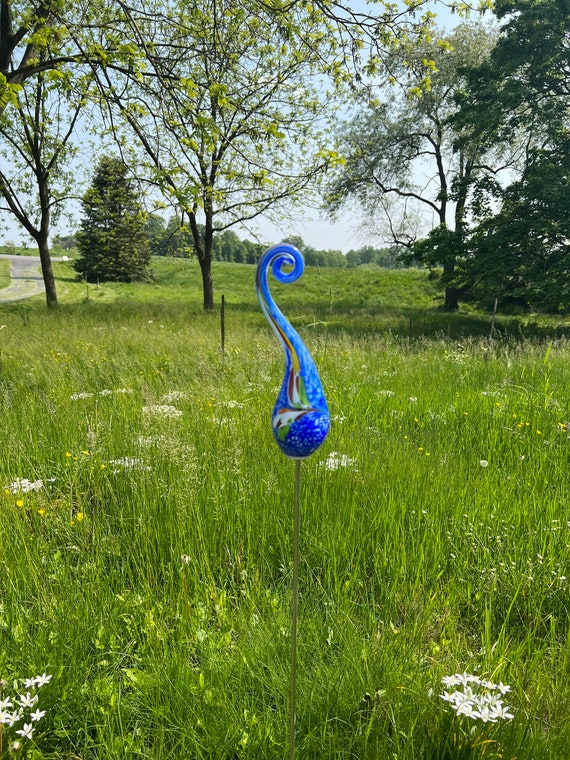 Swirly Garden Sculpture - Blue Multi