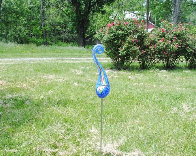 Swirly Garden Sculpture - Blue Multi
