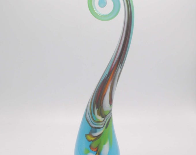 Swirly Garden Sculpture - Aqua multi