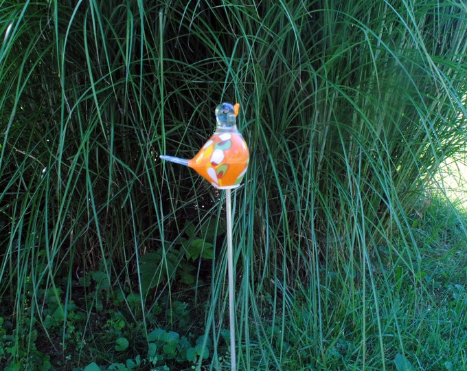 Chickadee Garden Sculpture - Orange multi