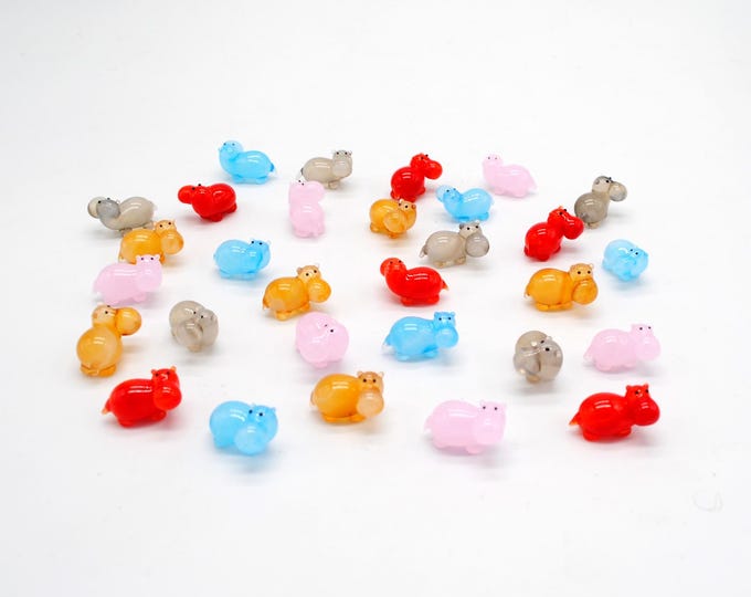 30-00 Miniature Hippo (Red, Pink, Blue, Brown or Gray)