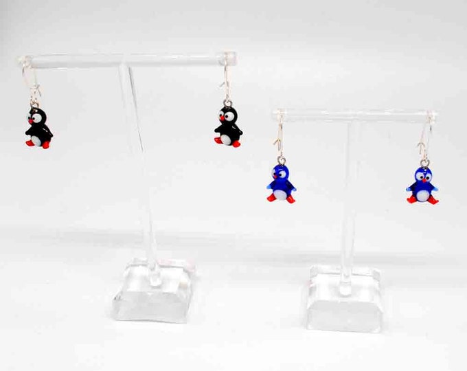 Miniature Glass Penguin Earrings (1 pair for price shown)