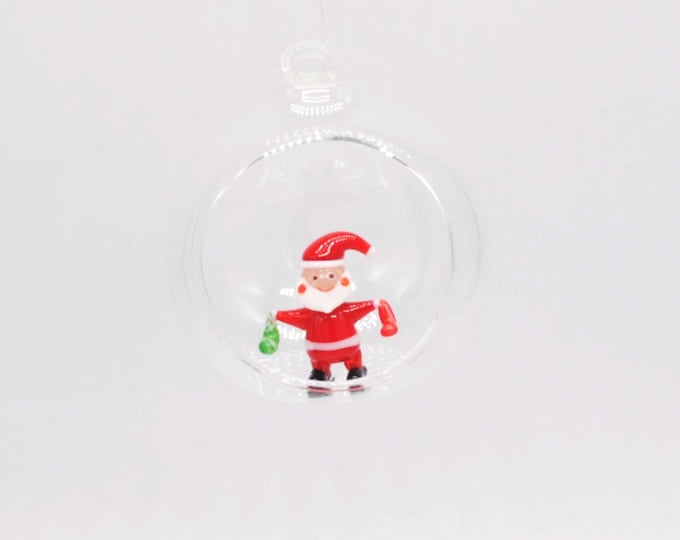 Christmas Ornament with Santa Holding Stockings
