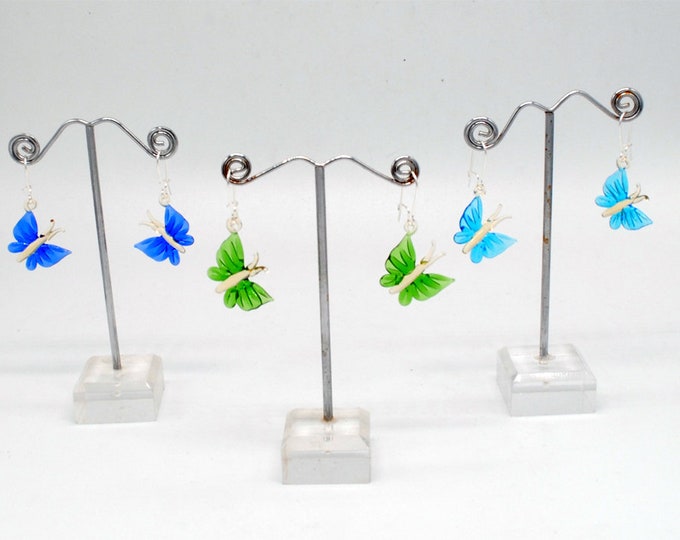 One pair of Miniature Glass Butterfly Earrings (1 pair for price shown)