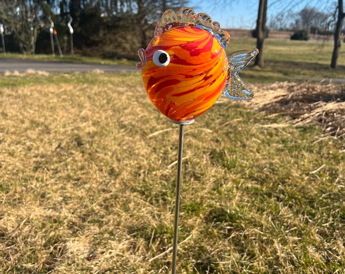 Fish Garden Sculpture - fire