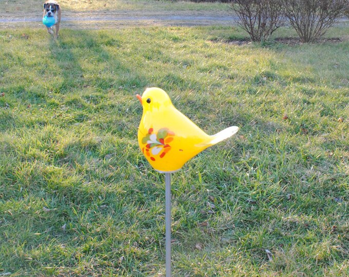 Chickadee Garden Sculpture - Bright