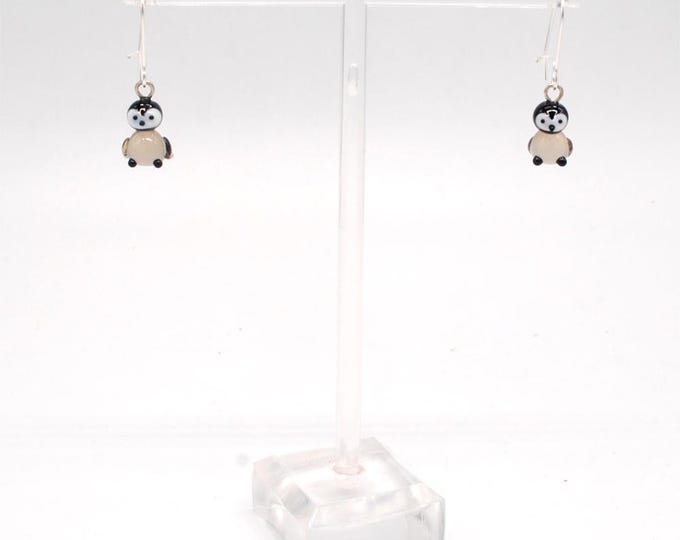 Miniature Glass Penguin Earrings (1 pair for price shown)