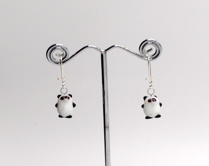 One pair of Miniature Panda Bear Earrings