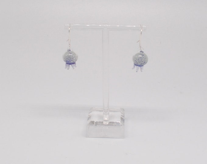 Miniature Glow in the Dark Jellyfish Earrings - Purple