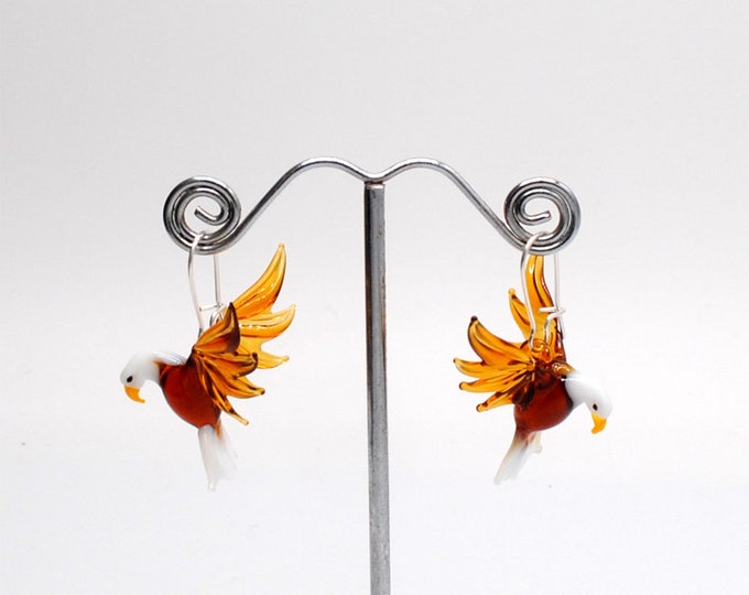 Glass Eagle Earrings