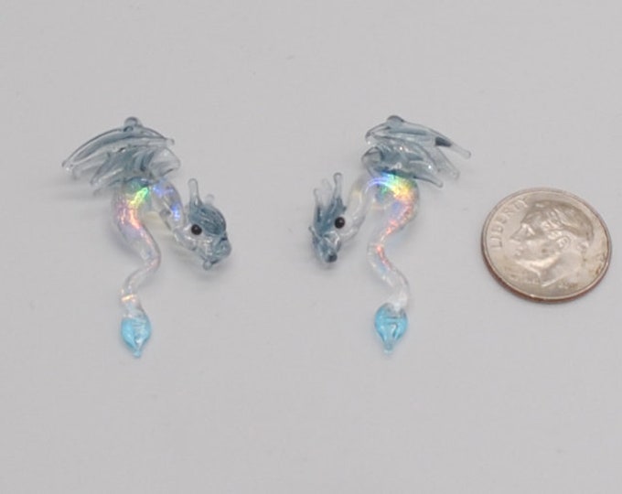 Glass Dragon Earrings with Dichroic glass