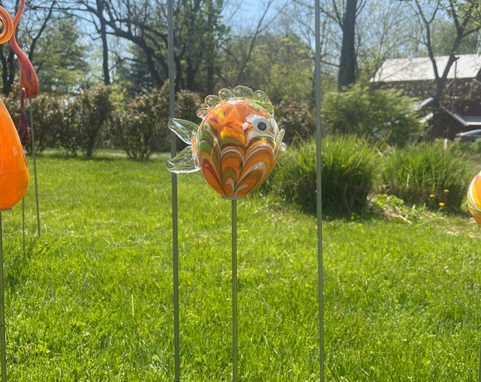 Fish Garden Sculpture - Orange