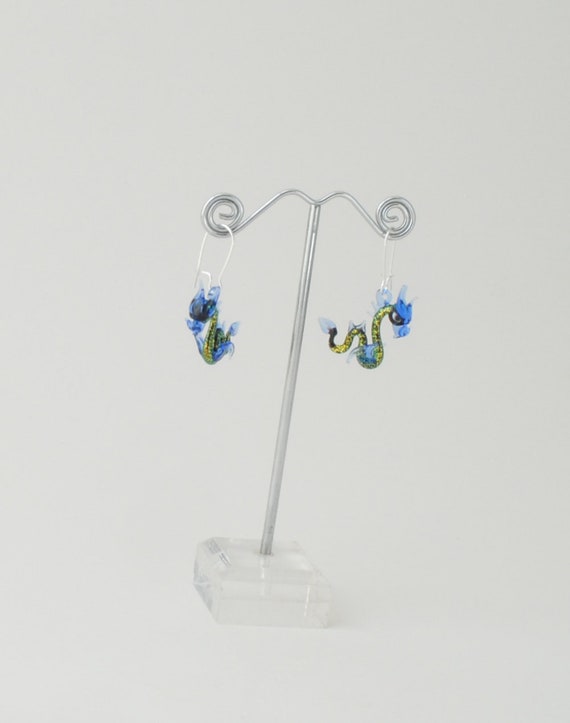 Glass Sea Dragon Earrings with Dichroic glass