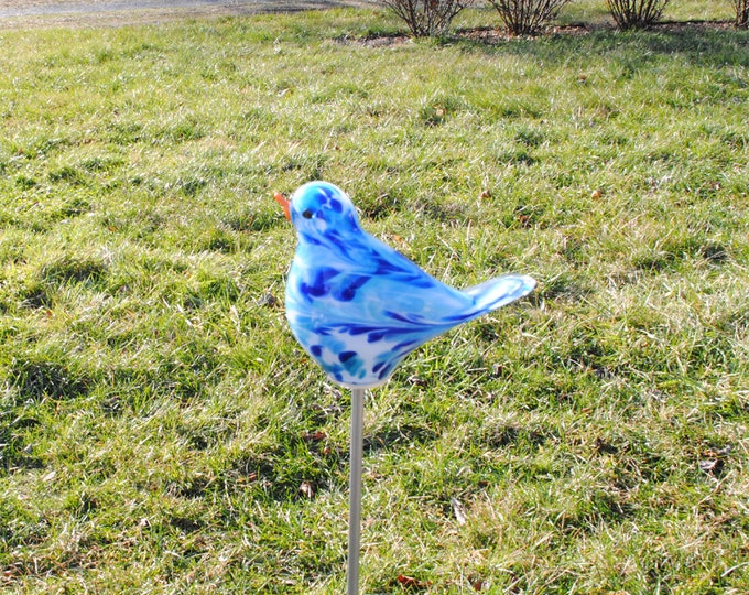 Large Chickadee Garden Sculpture - Azul