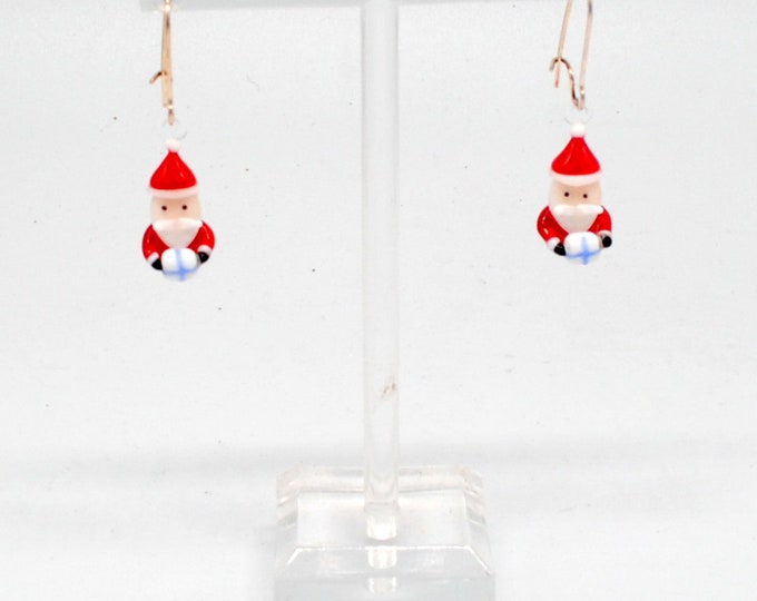 Santa with Gift Box Earrings