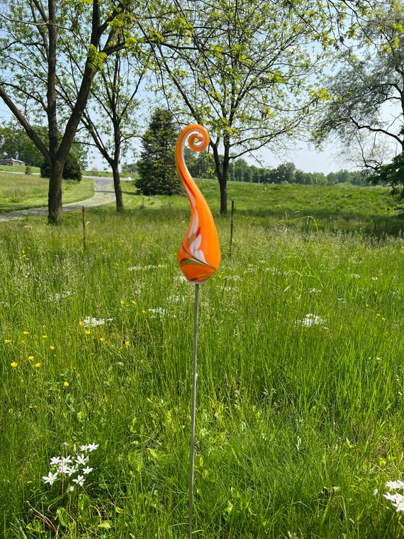 Swirly Garden Sculpture - Orange