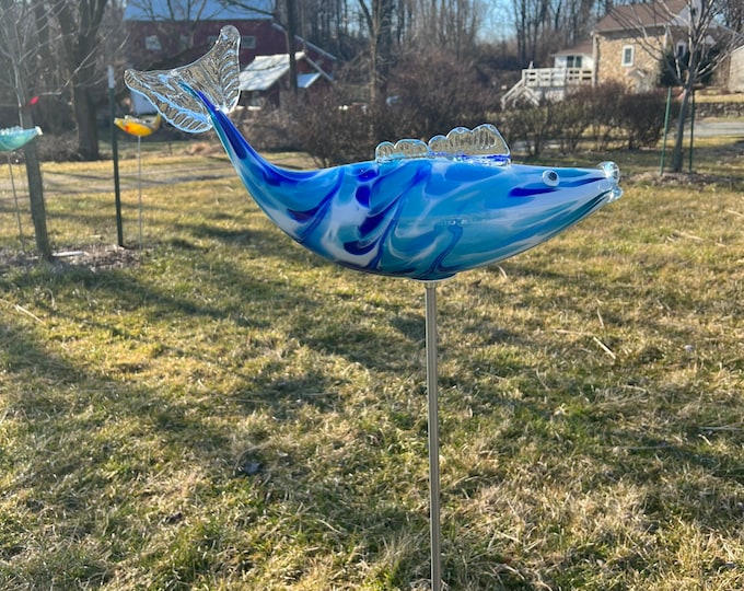 Fish Garden Sculpture - Blue